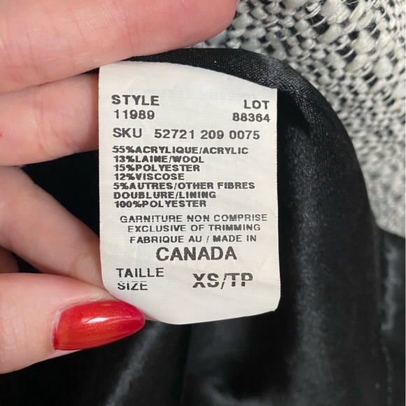 Women’s Dress Coat Black and White - Picture 7 of 7